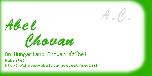 abel chovan business card